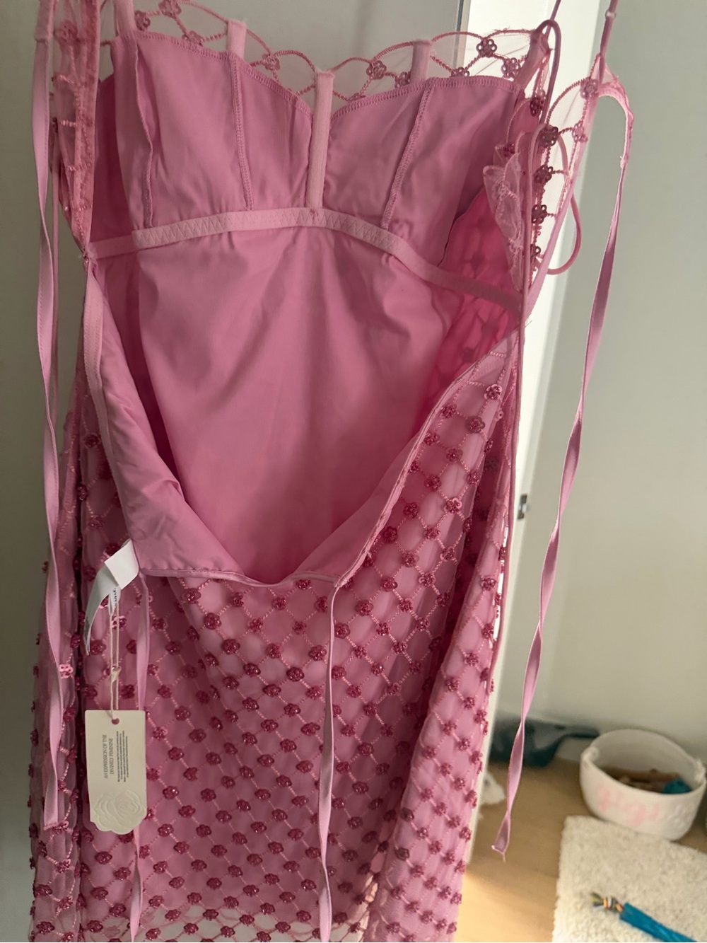 For Love and Lemons Pink Beaded Mini Dress - Picture 2 of 2